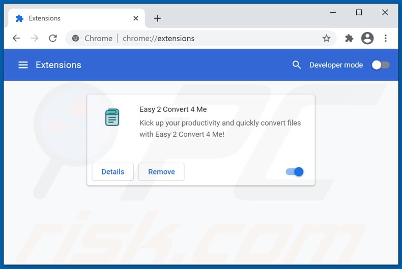Removing Easy 2 Convert 4 Me ads from Google Chrome step 2