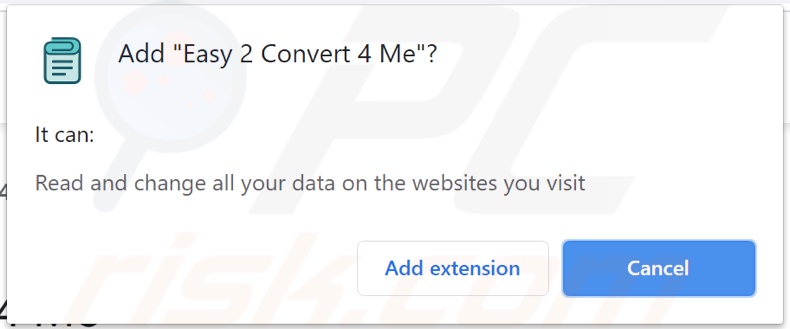 Easy 2 Convert 4 Me adware asking for permissions