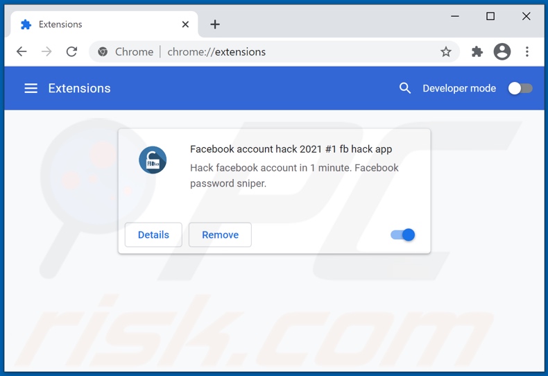 Removing Facebook account hack 2021 #1 fb hack app ads from Google Chrome step 2