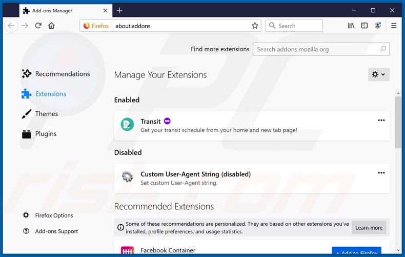 Removing fake Avg Antivirus ads from Mozilla Firefox step 2