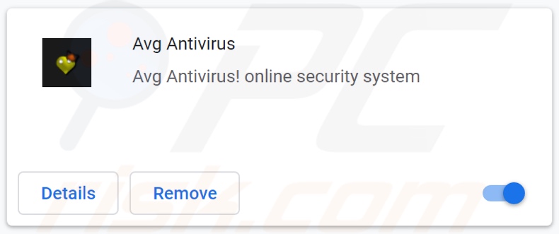 Fake Avg Antivirus browser extension