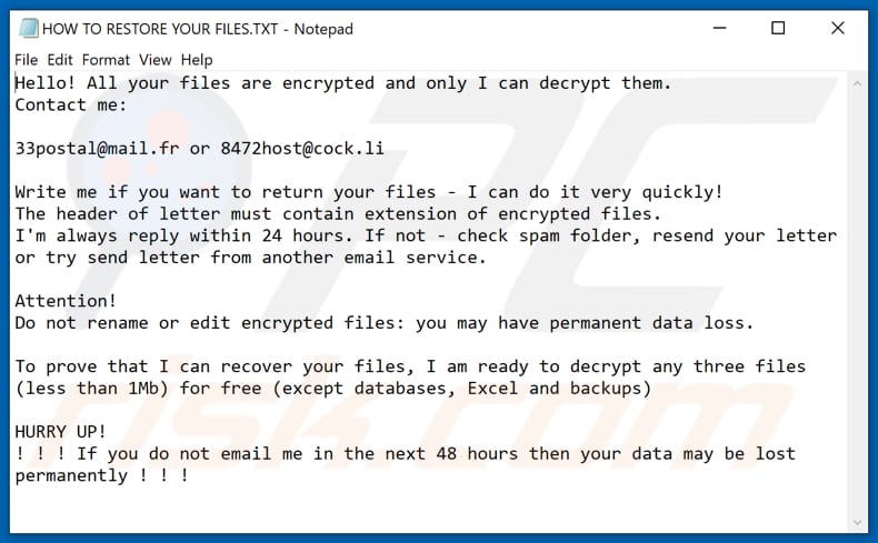 Fhgdrzxis decrypt instructions (HOW TO RESTORE YOUR FILES.TXT)