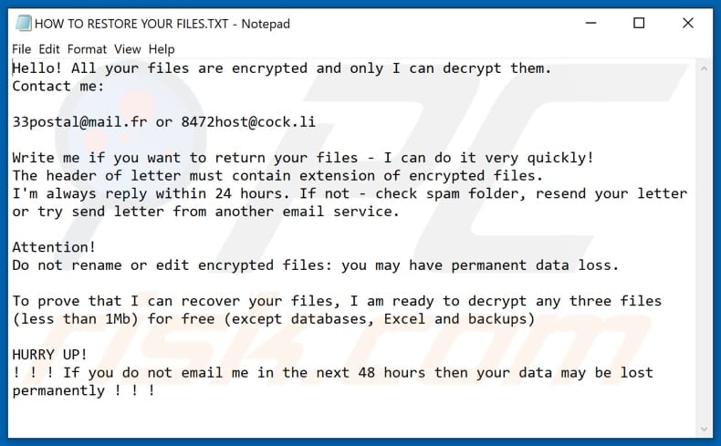 Fhgdrzxis decrypt instructions (HOW TO RESTORE YOUR FILES.TXT)