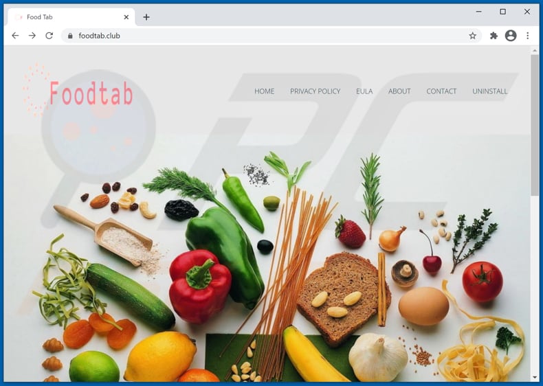 Website used to promote Food Tab browser hijacker