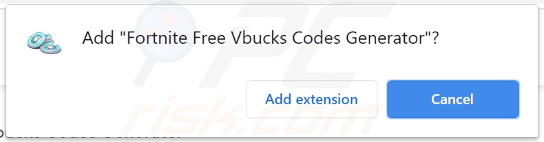 Fortnite Free Vbucks Codes Generator adware on Chrome