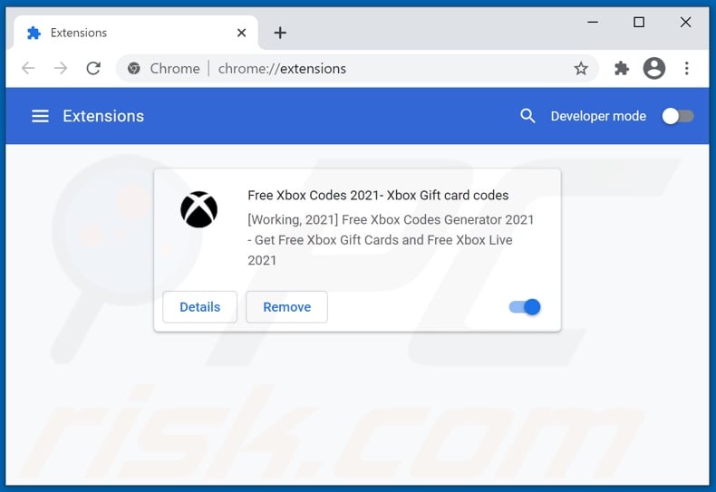 Removing Free Xbox Codes 2021- Xbox Gift card codes ads from Google Chrome step 2