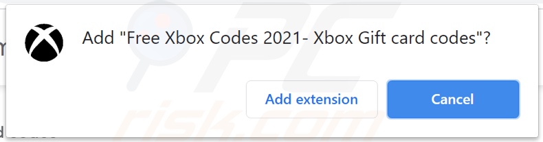 Free Xbox Codes 2021- Xbox Gift card codes adware requesting to be added to Chrome
