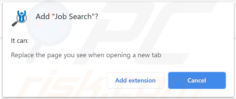 Permissions asked by Job Search browser hijacker