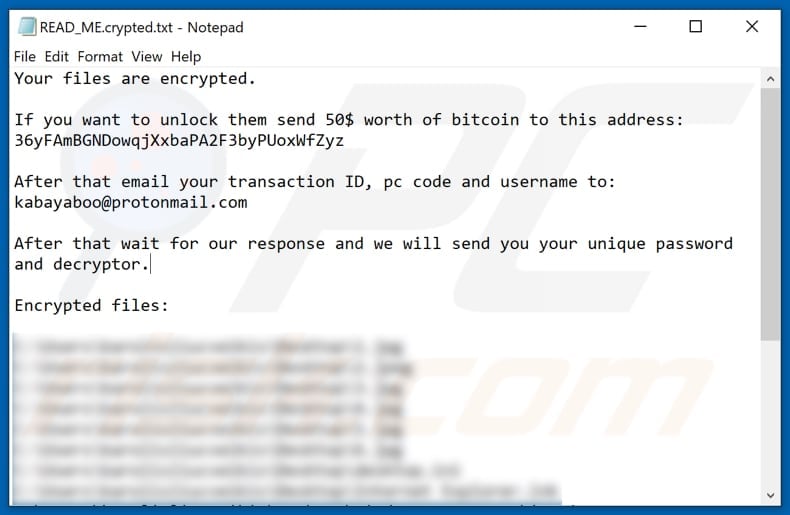 Kabayaboo ransomware text file (READ_ME.crypted.txt)