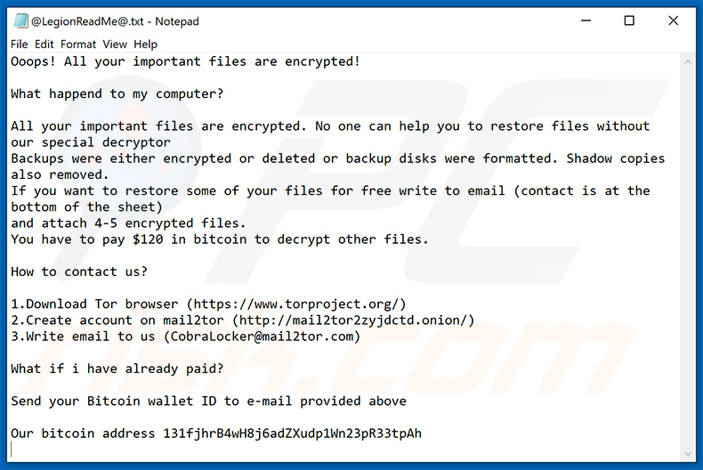 LegionLocker ransomware text file (@LegionReadMe@.txt)