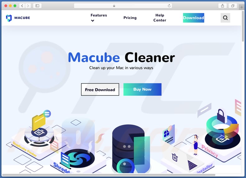 Website used to promote Macube Cleaner PUA