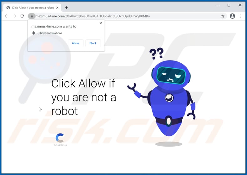 maximus-time[.]com pop-up redirects