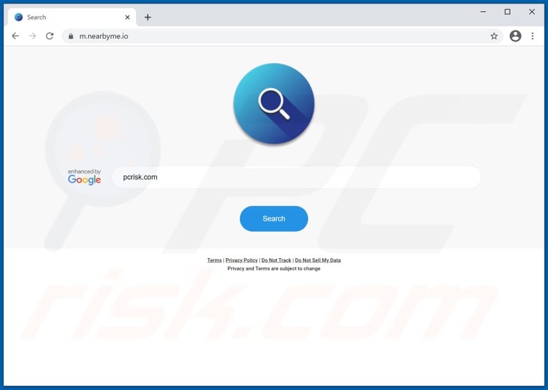 nearbyme.io fake search engine variant that redirect to Google