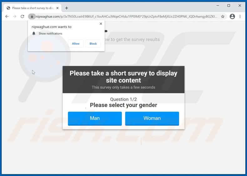 nipwaghue[.]com pop-up redirects