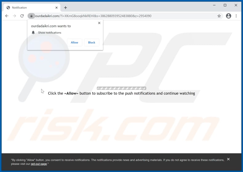 ourdadaikri[.]com pop-up redirects