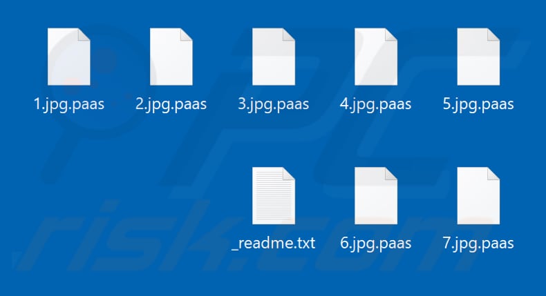Files encrypted by Paas ransomware (.paas extension)