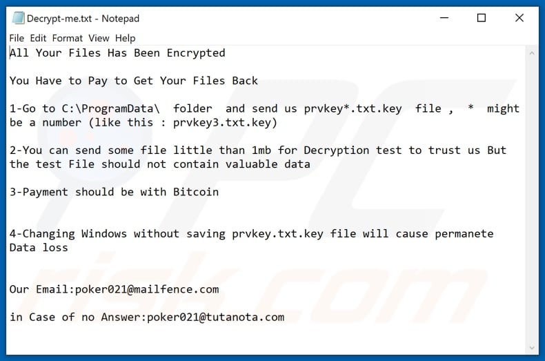 Poker decrypt instructions (Decrypt-me.txt)