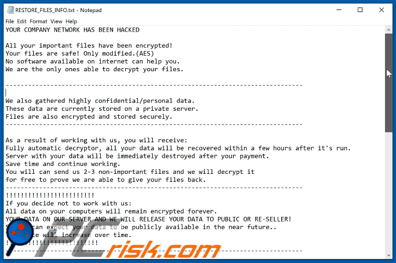 Prometheus ransomware text file gif (RESTORE_FILES_INFO.txt)