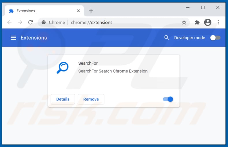 Removing searchfor.cc related Google Chrome extensions