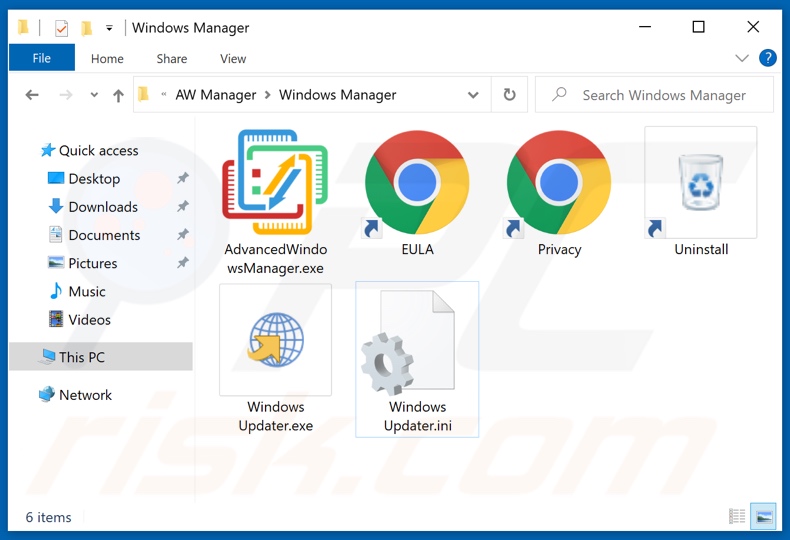 Windows Manager adware installation folder