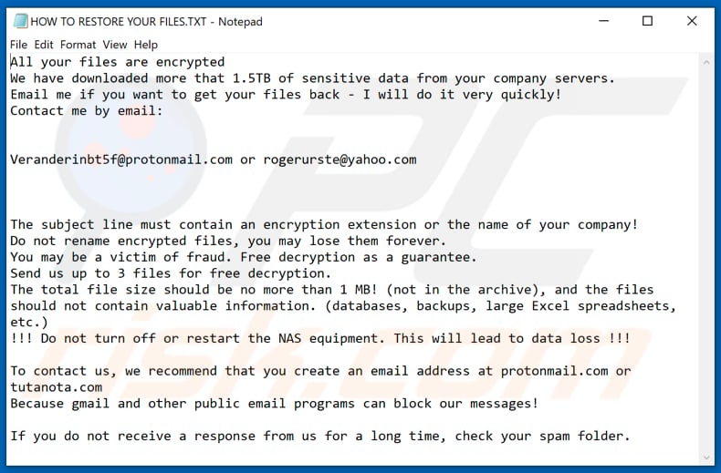 Yqbdpevbz decrypt instructions (HOW TO RESTORE YOUR FILES.TXT)