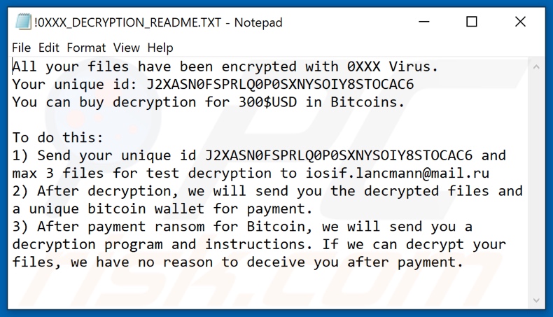 0xxx decrypt instructions (!0XXX_DECRYPTION_README.TXT)