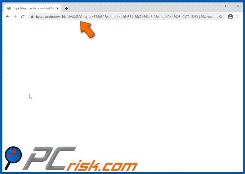 ackbrdown[.]biz website appearance (GIF)