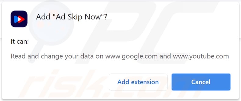 Ad Skip Now adware asking permission to track data