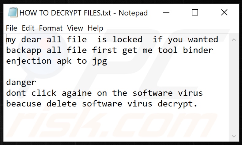Anonymous ransomware text file (HOW TO DECRYPT FILES.txt)