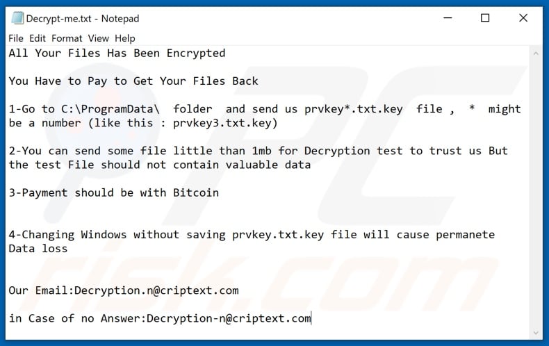 Arm decrypt instructions (Decrypt-me.txt)