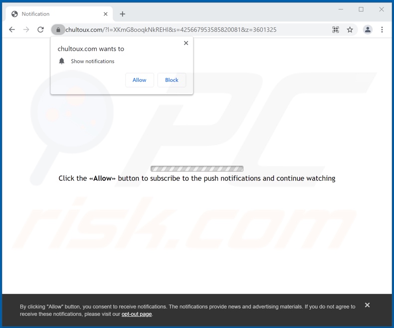 chultoux[.]com pop-up redirects