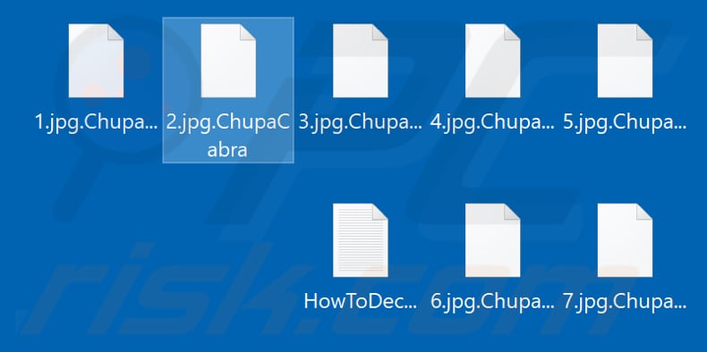 Files encrypted by ChupaCabra ransomware (.ChupaCabra extension)