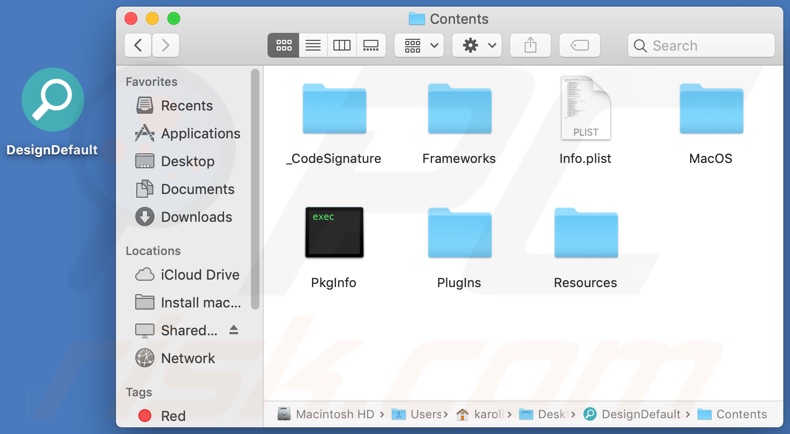DesignDefault adware install folder