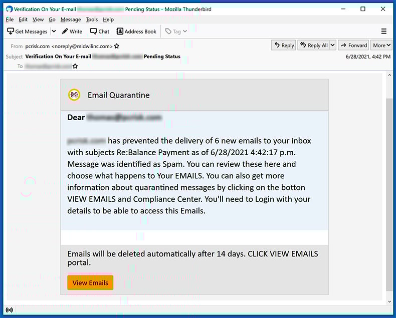 Email quarantined-themed spam (2021-06-30)