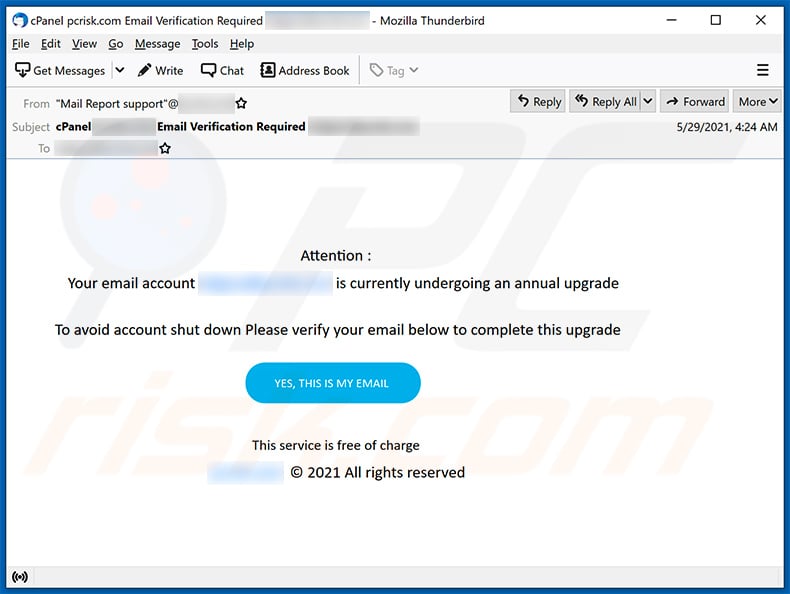 Email verification-themed spam (2021-06-04)