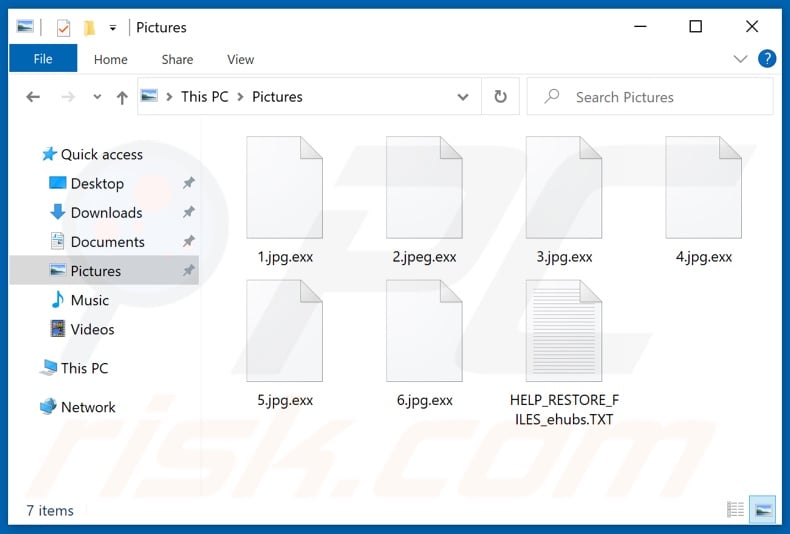 Files encrypted by Exx ransomware (.exx extension)