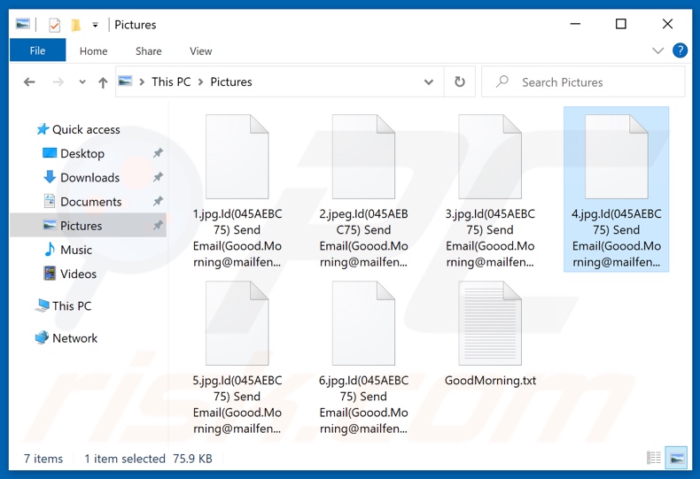 Files encrypted by GoodMorning ransomware (.GoodMorning extension)