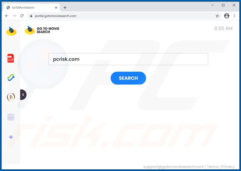 gotomoviesearch.com browser hijacker
