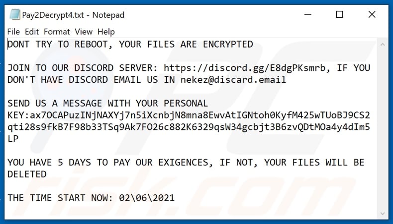 H$ decrypt instructions (Pay2Decrypt[number].txt)