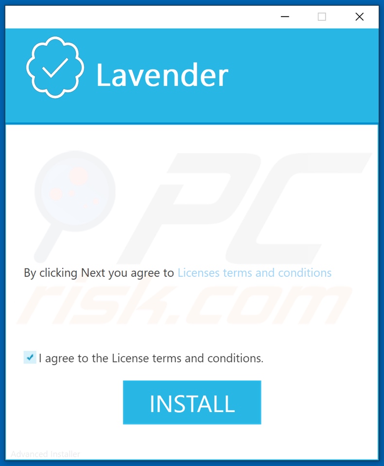 Lavender adware installer