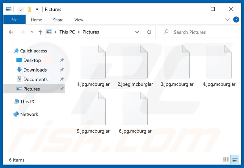 Files encrypted by Mcburglar ransomware (.mcburglar extension)