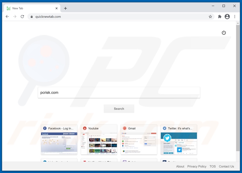 quicknewtab.com browser hijacker