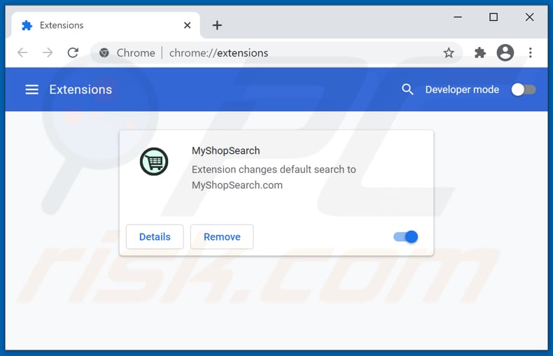 Removing myshopsearch.com related Google Chrome extensions