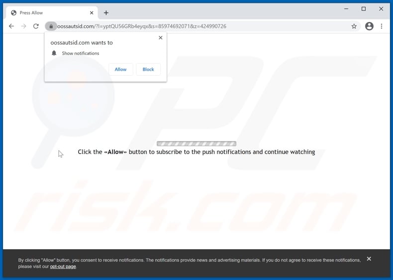 oossautsid[.]com pop-up redirects