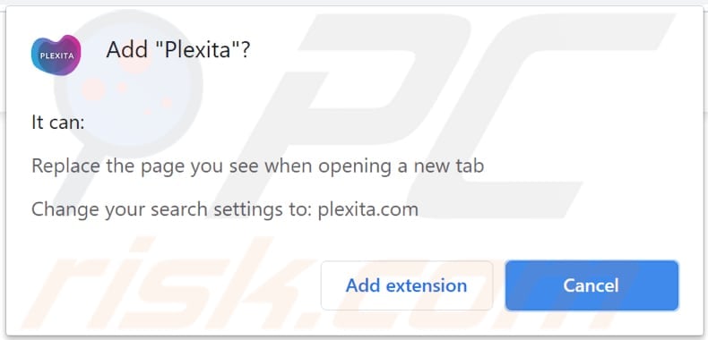 plexita browser hijacker notification