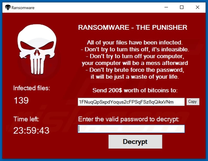 Punisher decrypt instructions (pop-up)