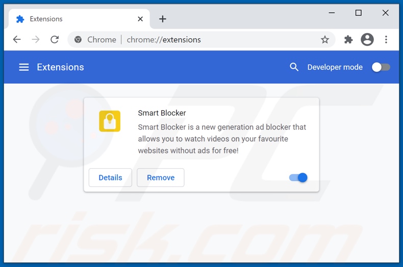 Removing Smart Blocker ads from Google Chrome step 2