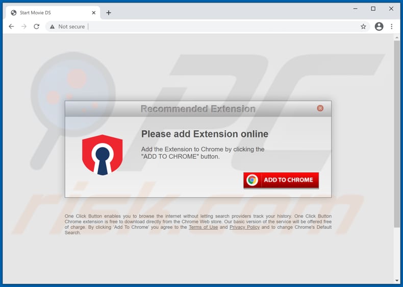 Website used to promote Start Movie DS browser hijacker