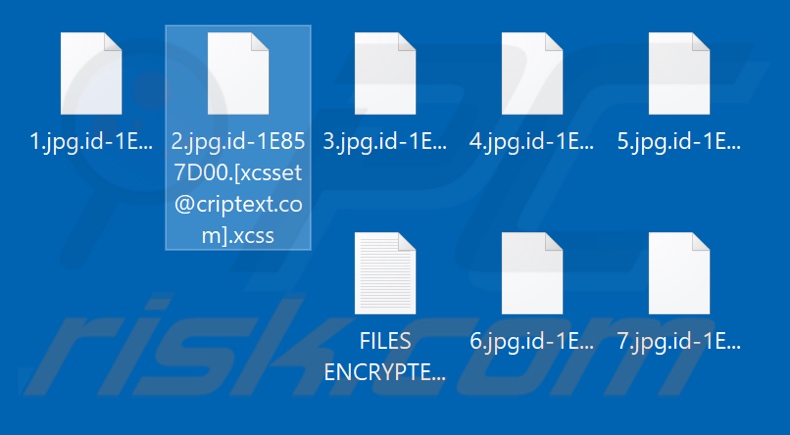 Files encrypted by Xcss ransomware (.xcss extension)