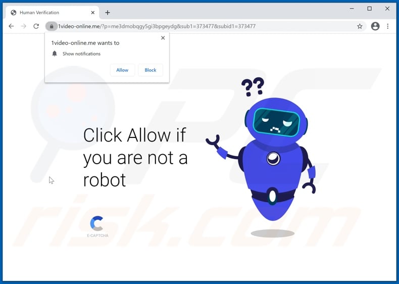 1video-online[.]me pop-up redirects